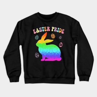 Easter Pride Rainbow Bunny Easter Rabbit LGBT Crewneck Sweatshirt